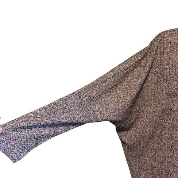 She + Sky Women Pullover Knit Crop Sweater SZ M Multicolor Metallic Oversized - Picture 4 of 8